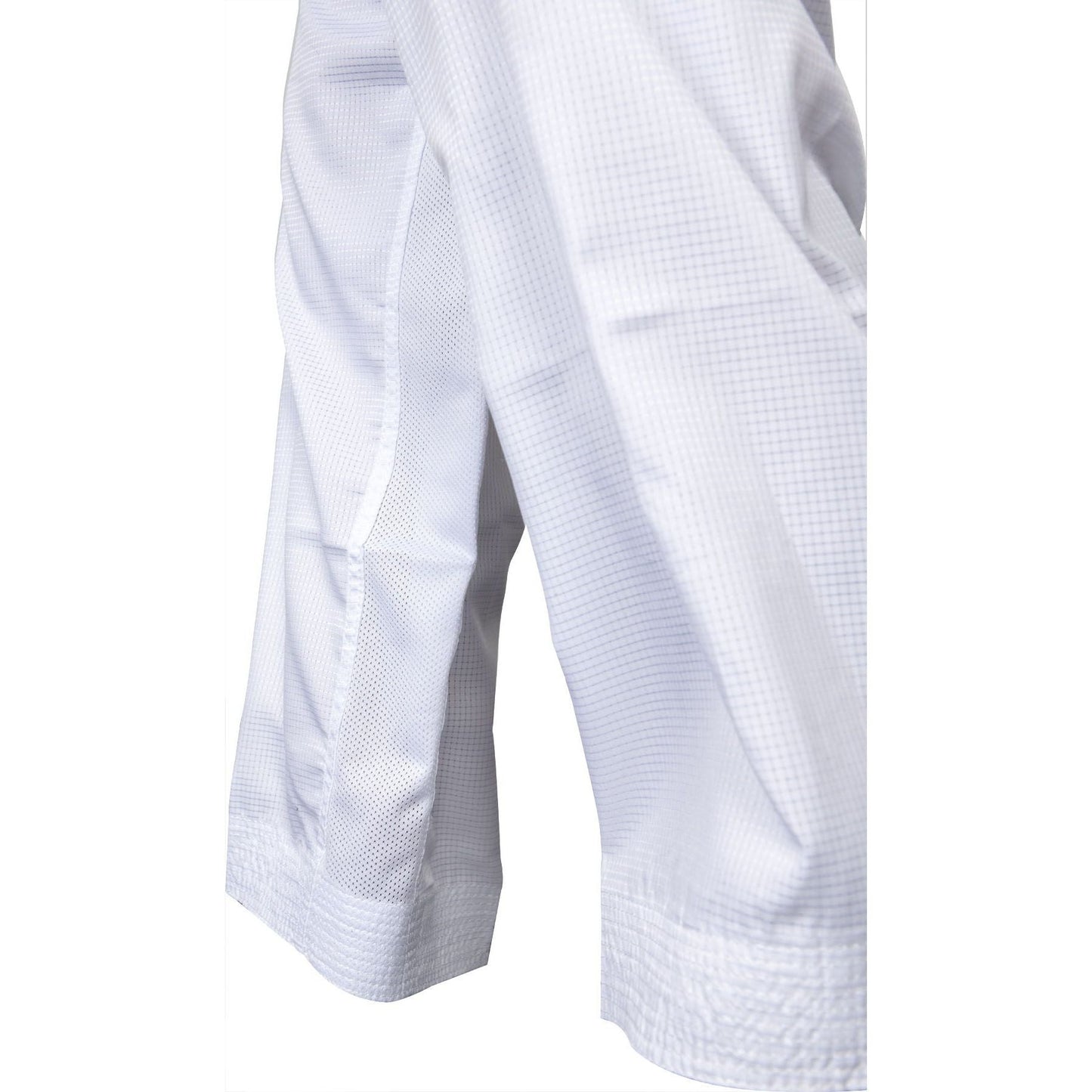 Kimono de karaté Hayashi Air Deluxe - blanc et bleu - vue détaillée du design