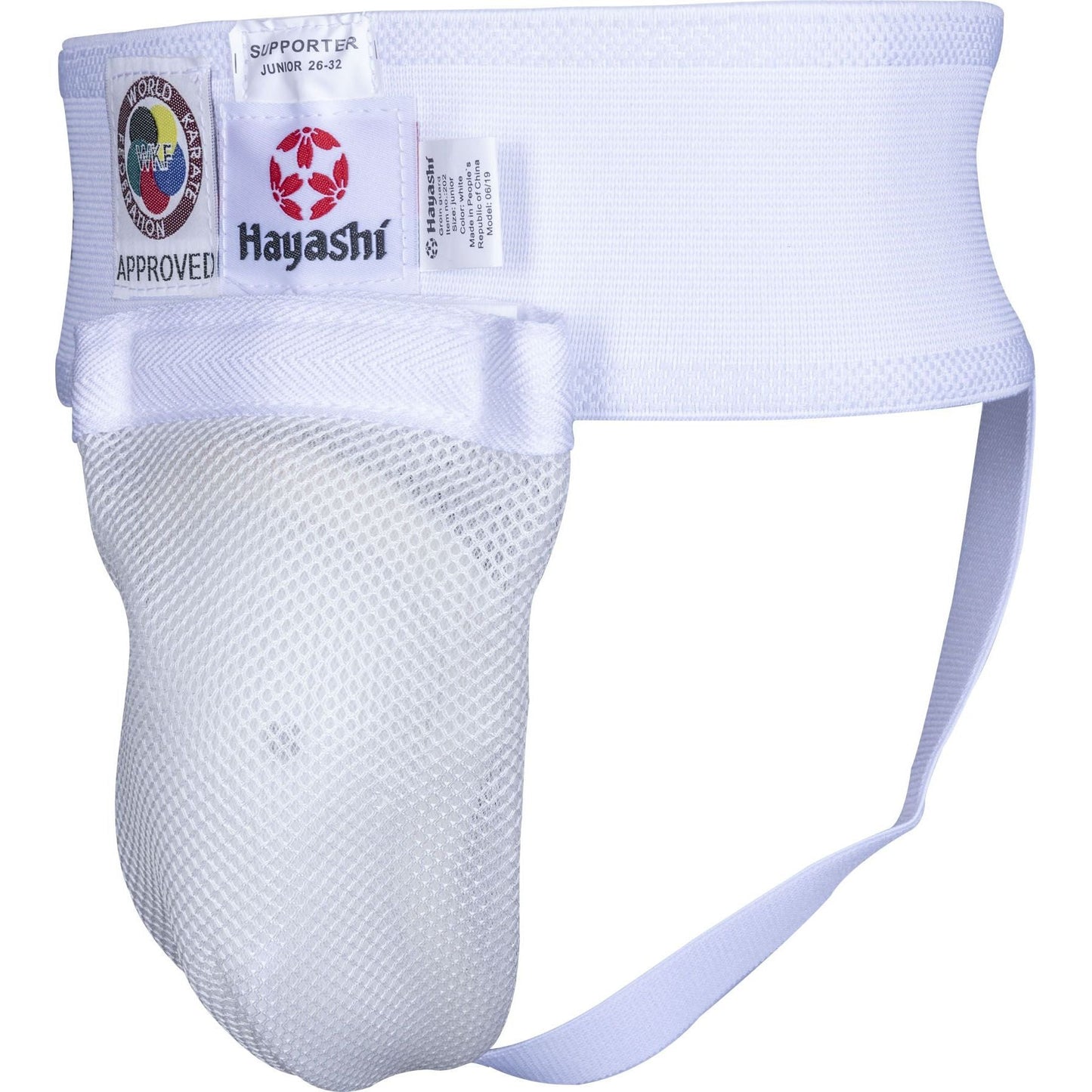 Hayashi Coquille de Protection WKF - blanc - vue de face du produit