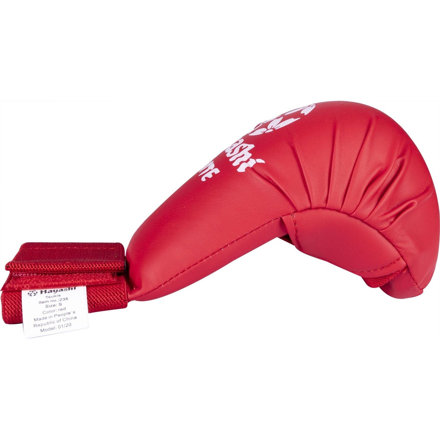 Gants de Karaté Hayashi Tsuki - rouge - vue de côté