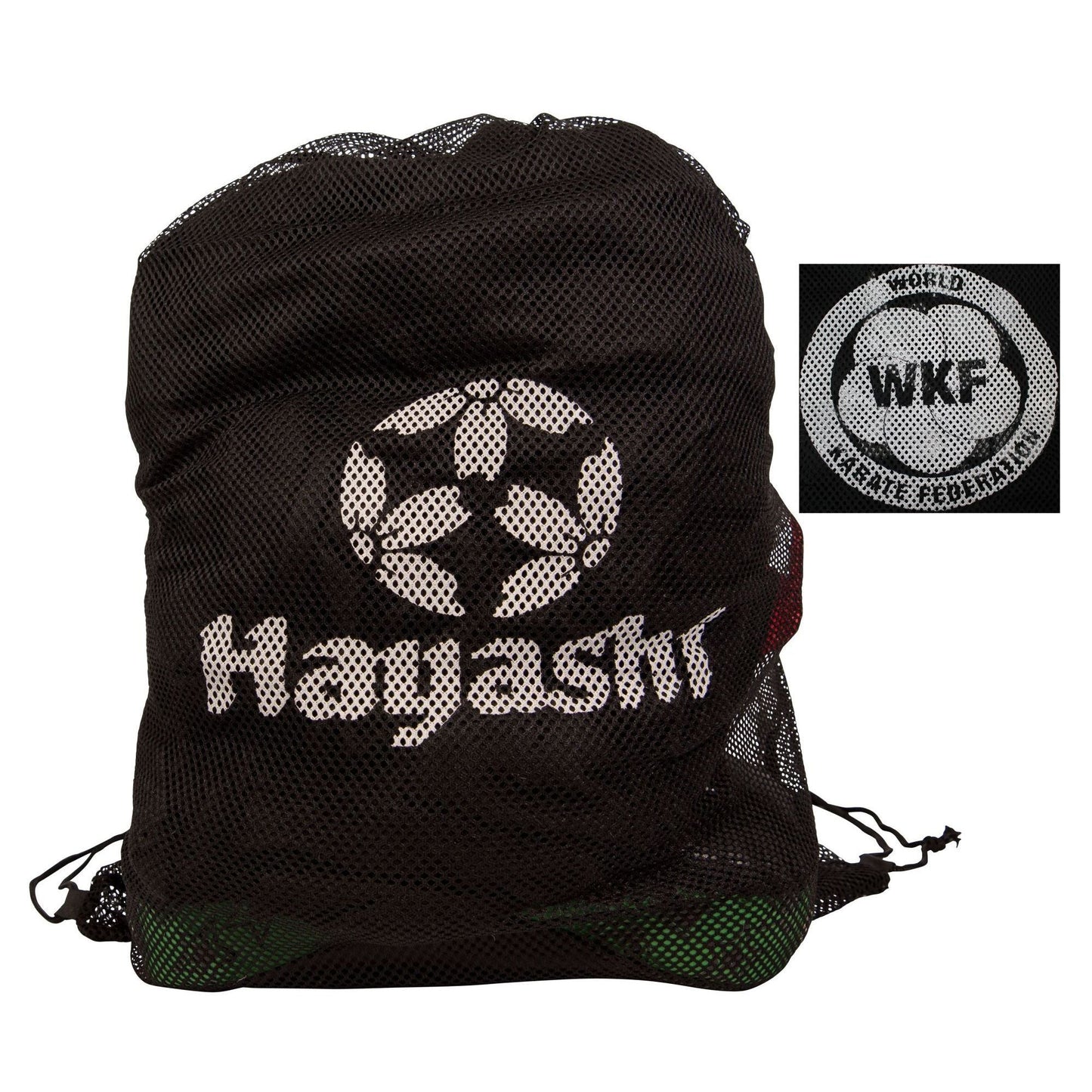 Hayashi Sac Filet WKF - noir - vue détaillée du sac de transport pour karaté