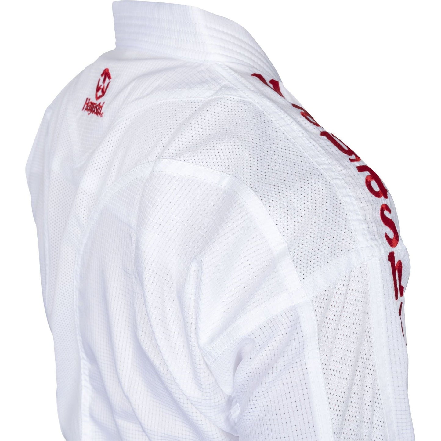 Kimono de karaté Hayashi Air Deluxe - blanc et rouge - vue arrière du produit
