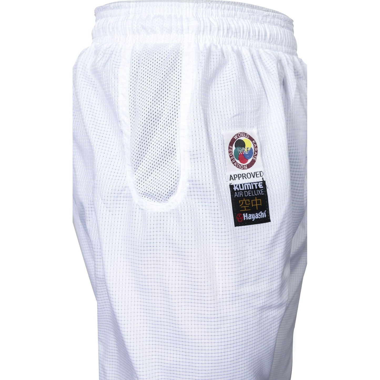 Hayashi Kimono Karaté Air Deluxe - blanc et bleu - vue détaillée du design