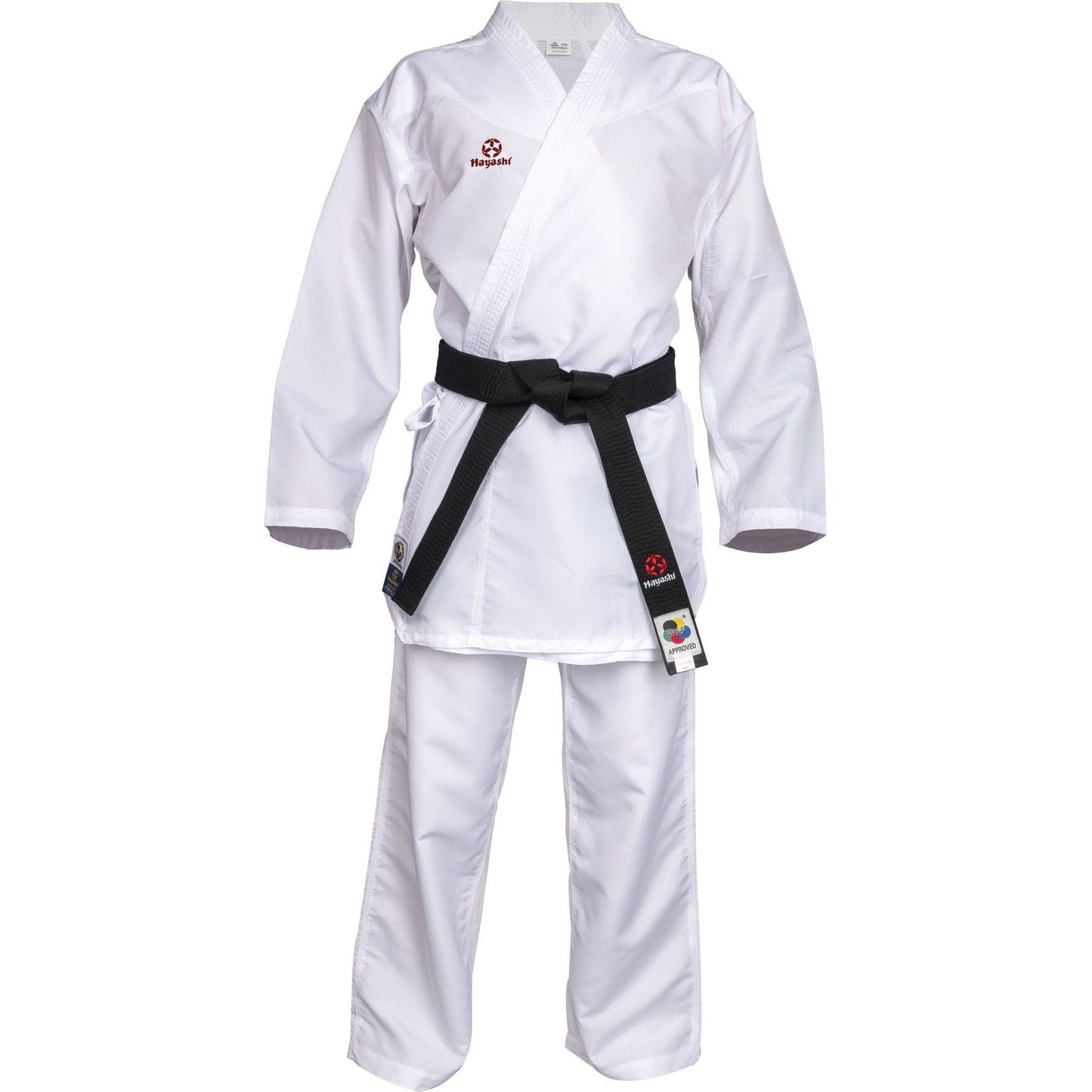 Kimono de karaté Hayashi Premium Kumite - blanc et rouge - vue détaillée