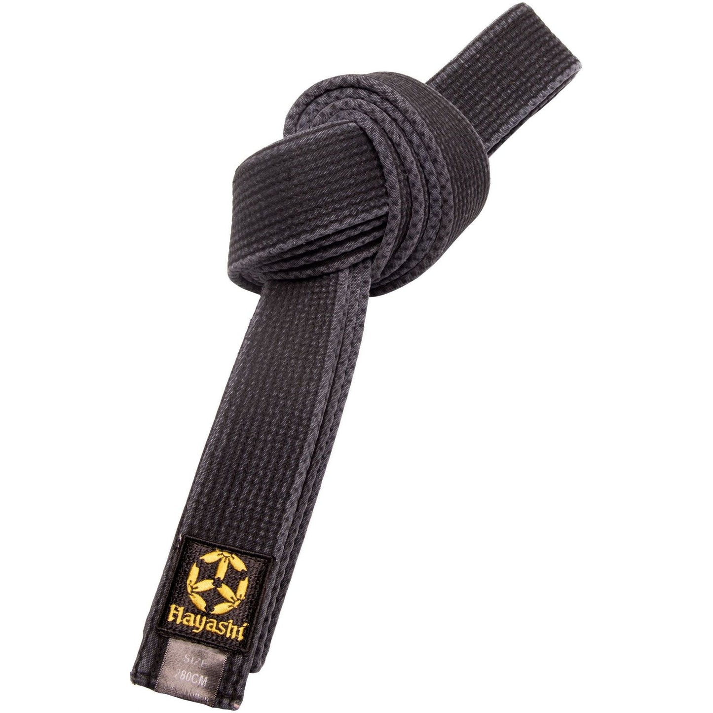 Ceinture de karaté Hayashi Stone Washed - noire - vue détaillée