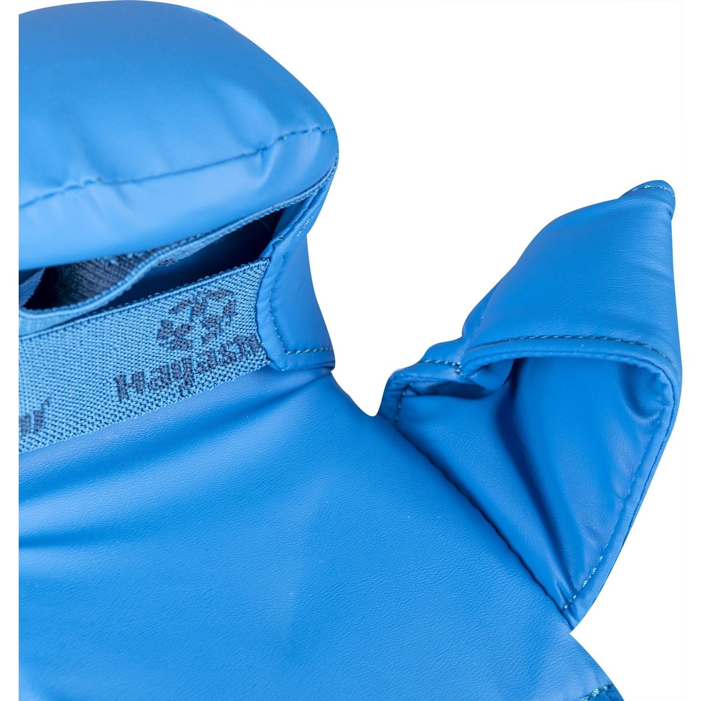 Gants de karaté Hayashi TSUKI avec pouce - bleu - vue latérale