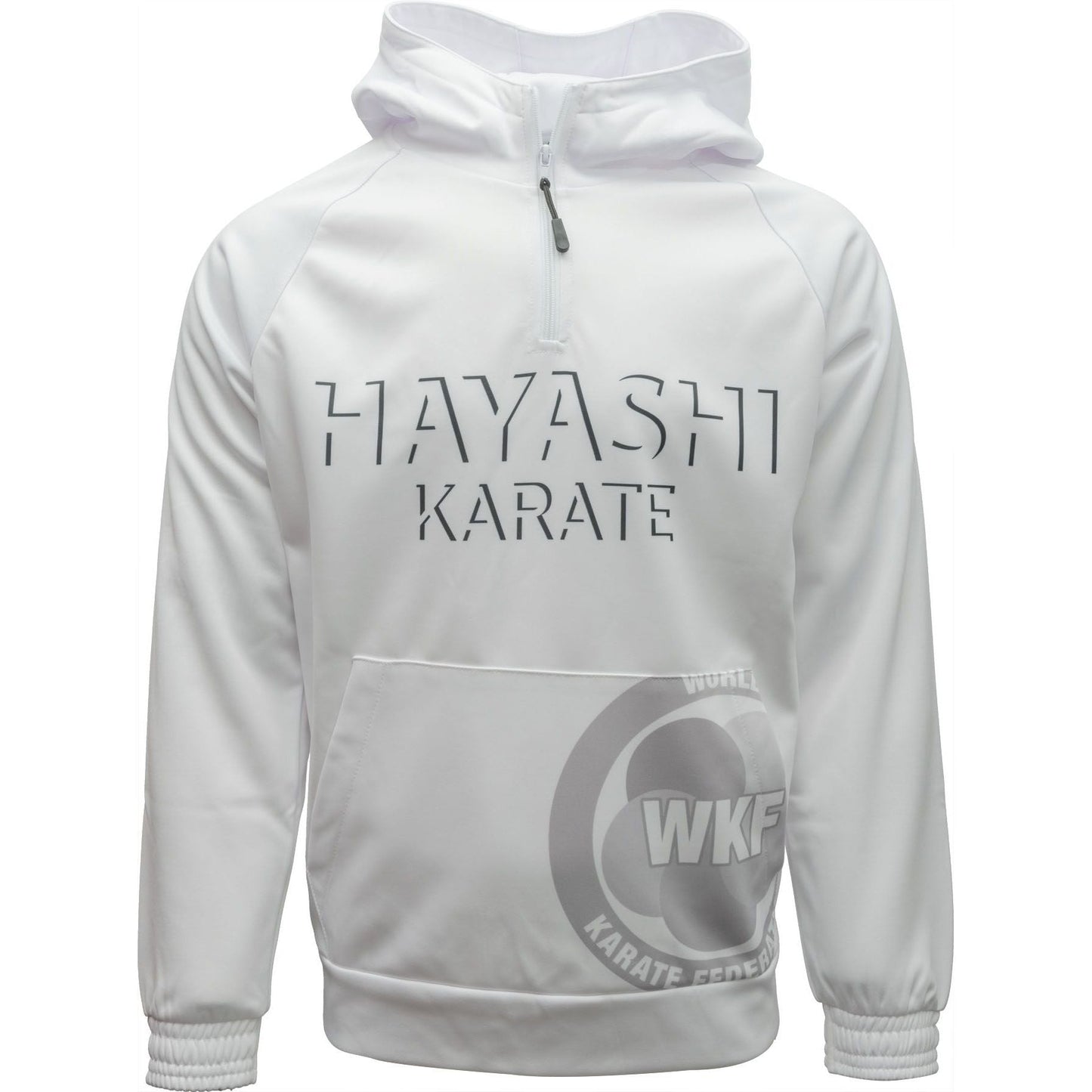 Hayashi Hoodie Karate Shade - blanc - vue avant du sweat à capuche pour karaté