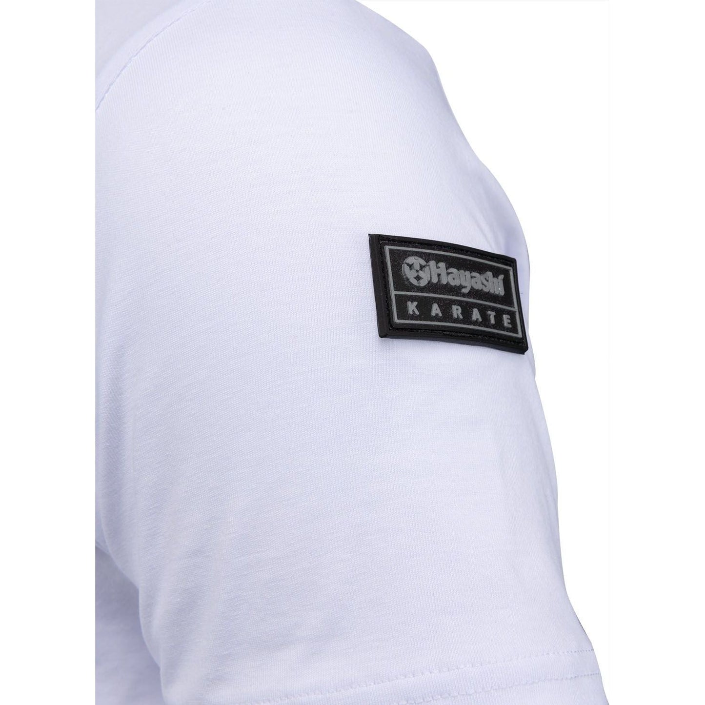 T-shirt de karaté Hayashi 3D - blanc - vue détaillée du design