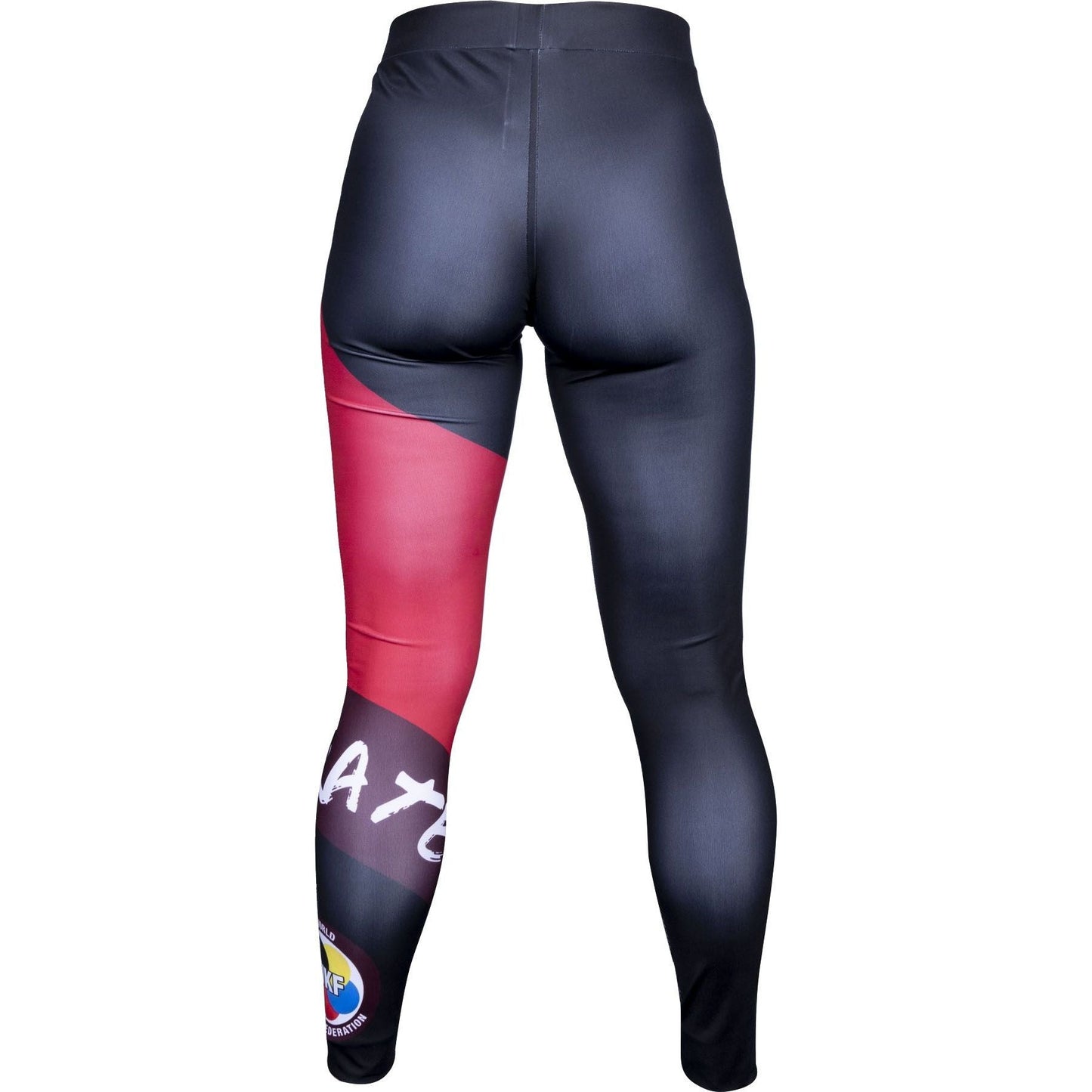 Leggings de karaté Hayashi WKF Vista - noir et rouge - vue arrière