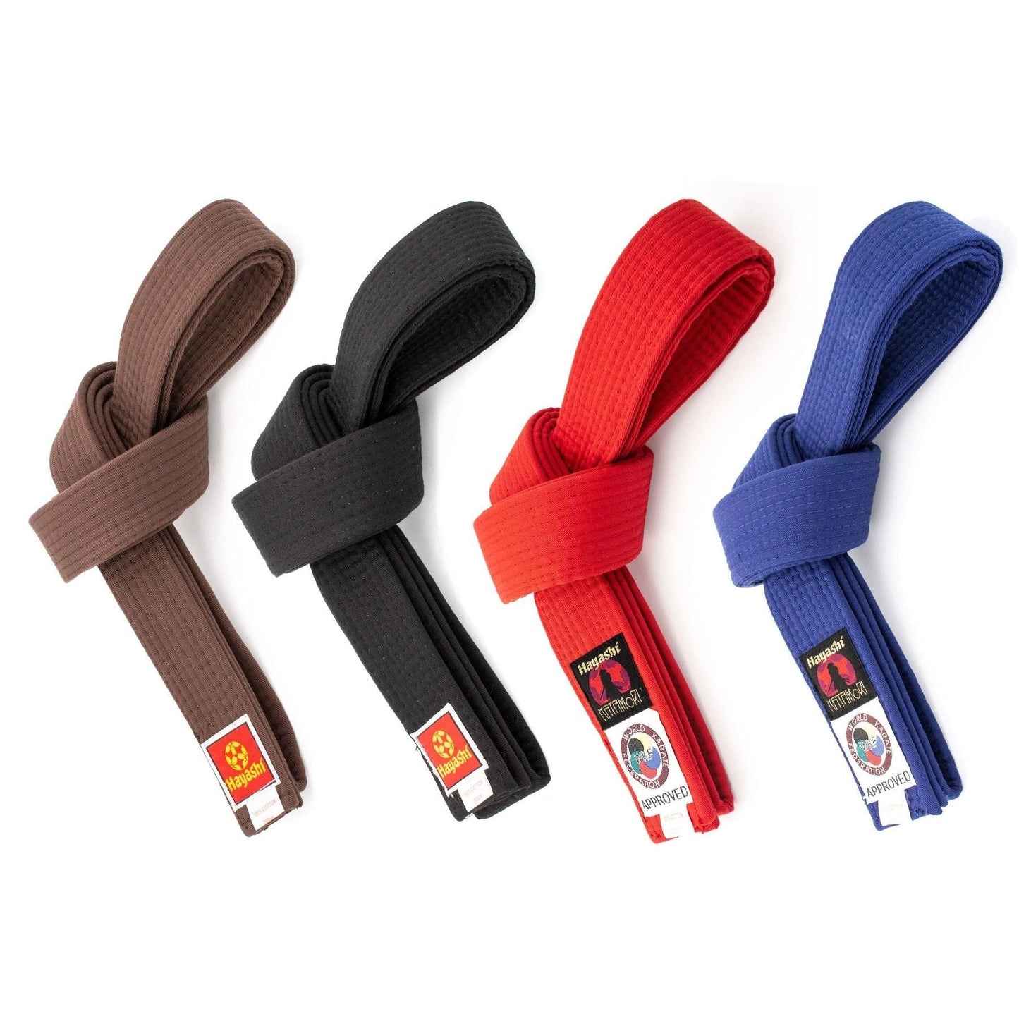 Ceinture de karaté Hayashi - marron - vue détaillée de la ceinture