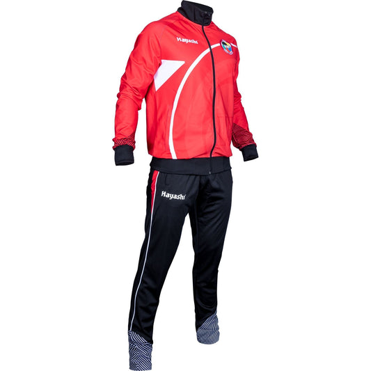 Ensemble de Sport Hayashi Yorokobi - noir et rouge - vue de côté