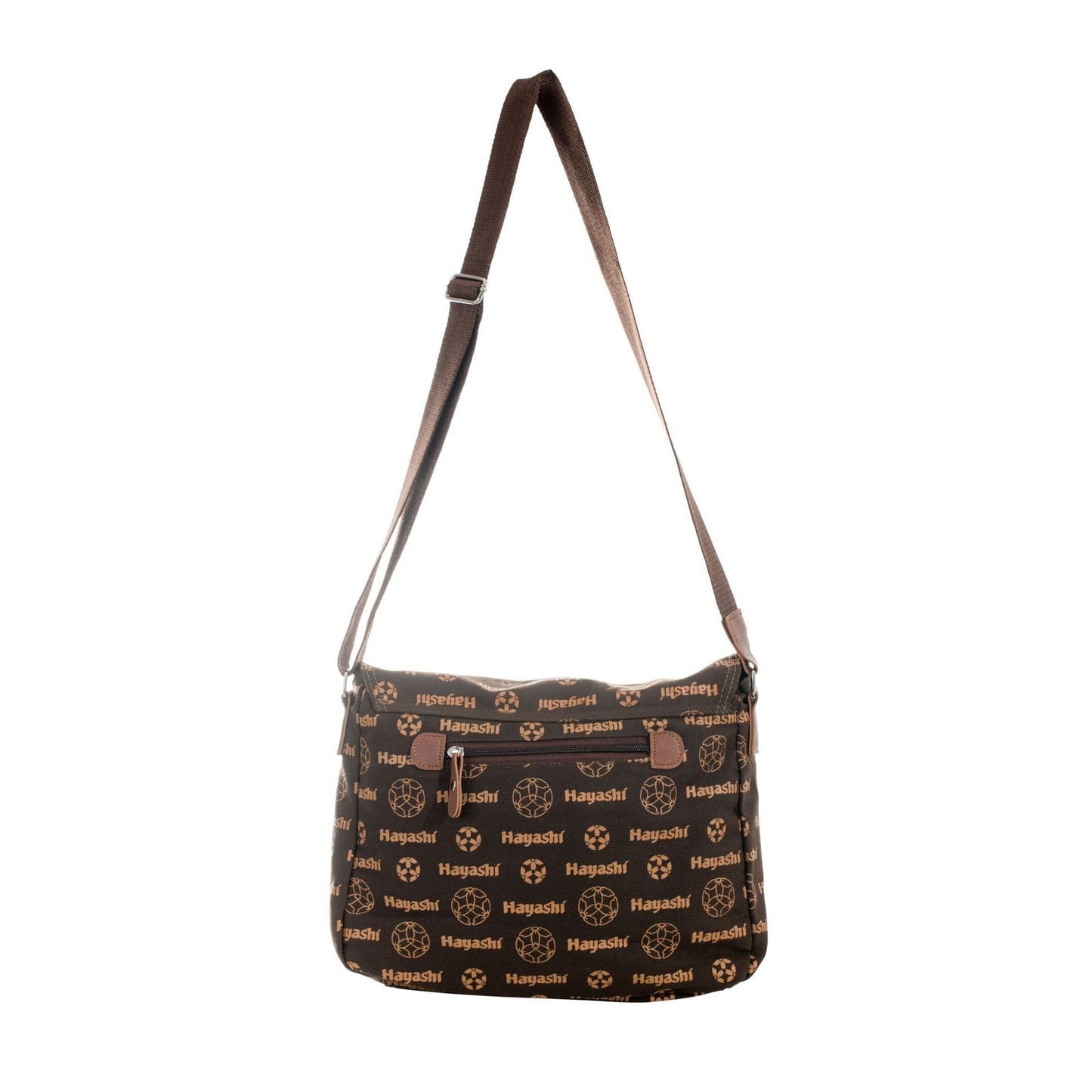 Hayashi Sac Messager - vue détaillée du sac en cuir brun