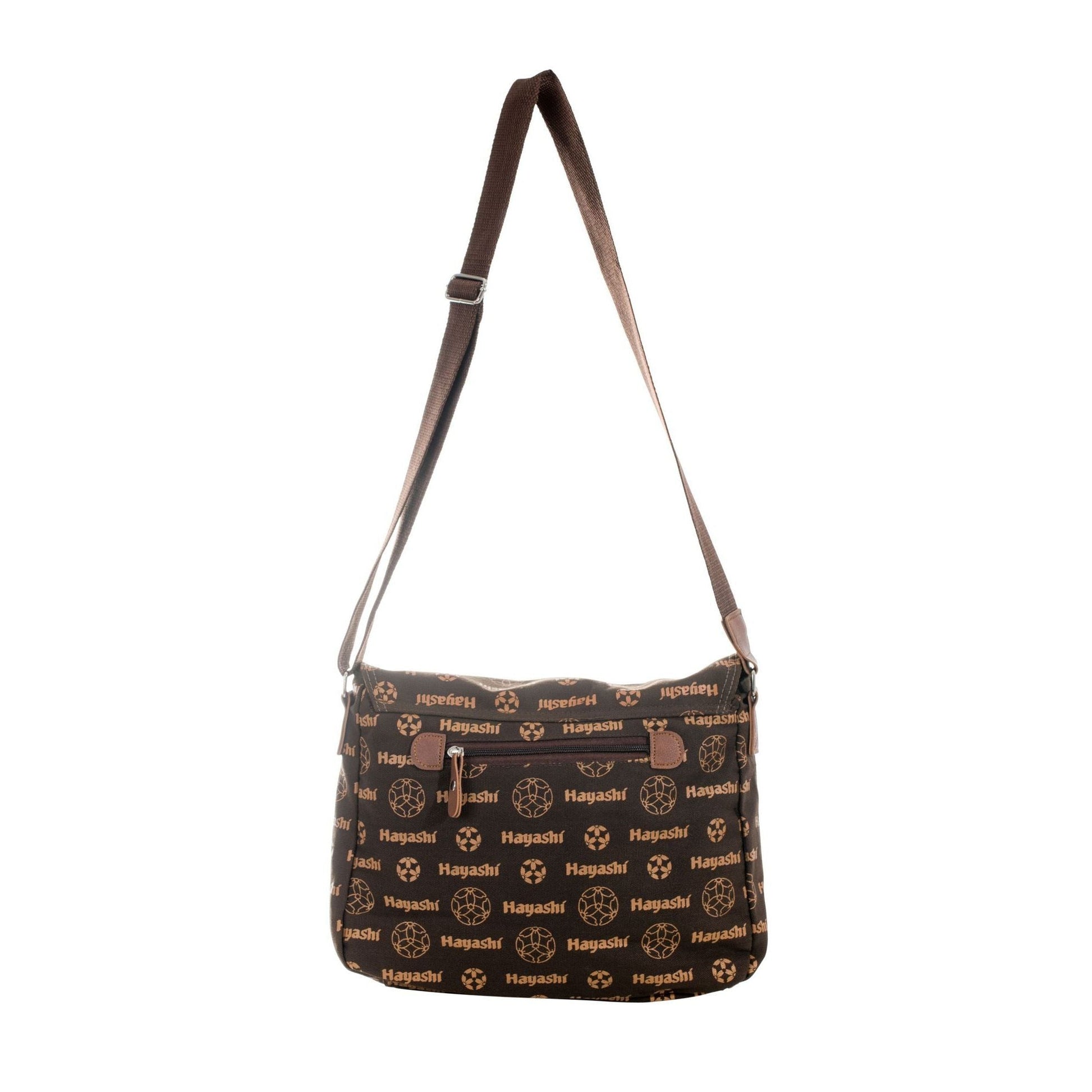 Hayashi Sac Messager - vue détaillée du sac en cuir brun