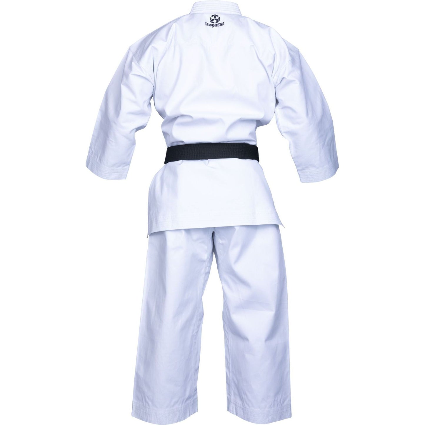 Kimono de karaté Hayashi Tenno - blanc - vue arrière avec détails des finitions