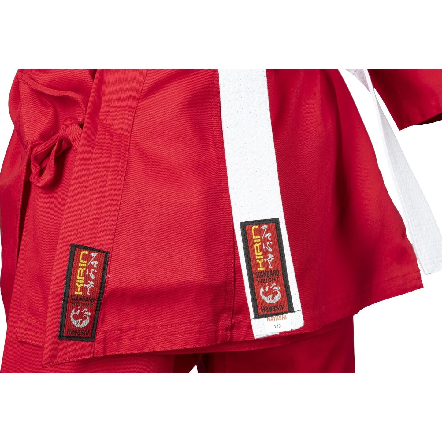 Kimono de karaté Hayashi Kirin - rouge - vue arrière du produit