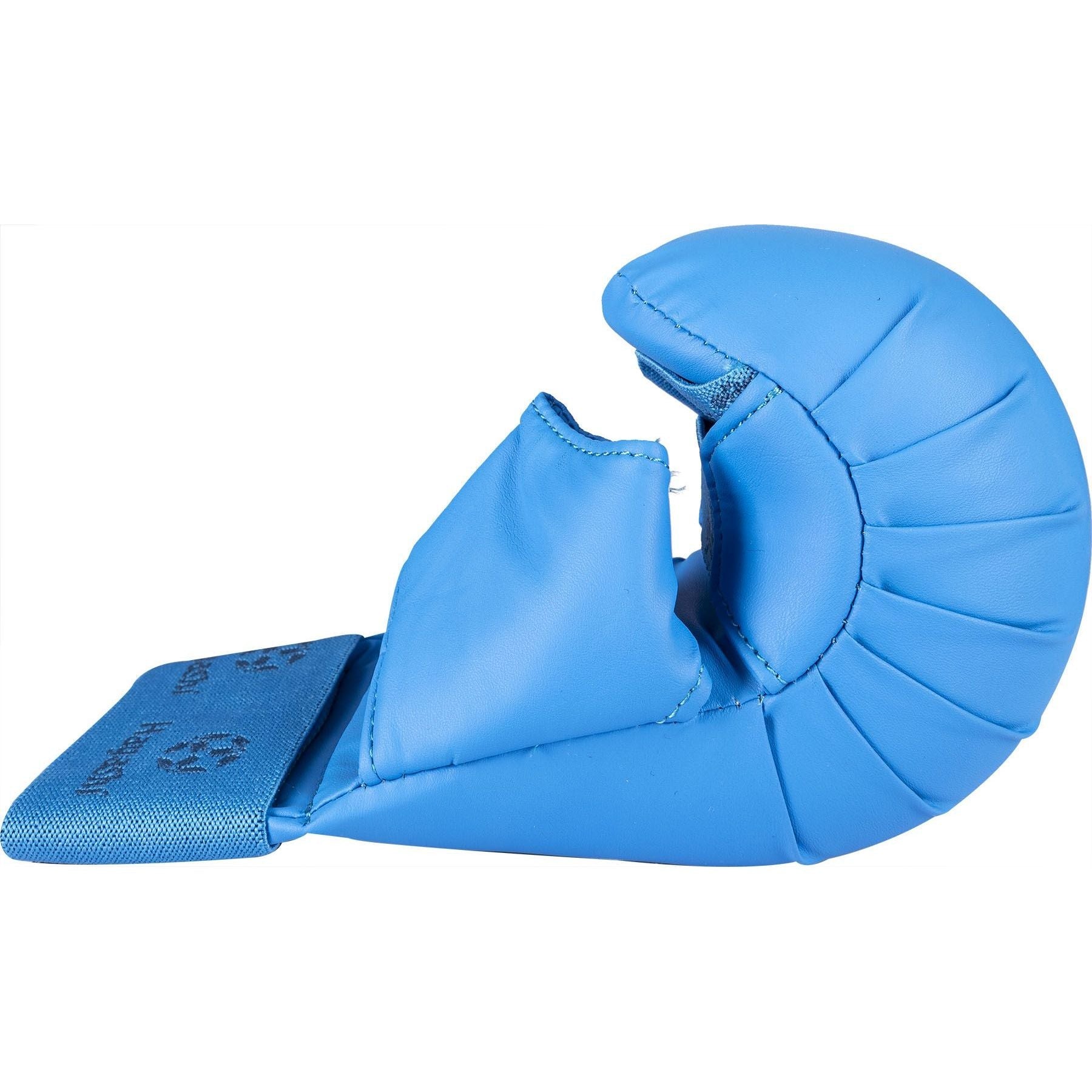 Gants de karaté Hayashi TSUKI avec pouce - bleu - vue de côté