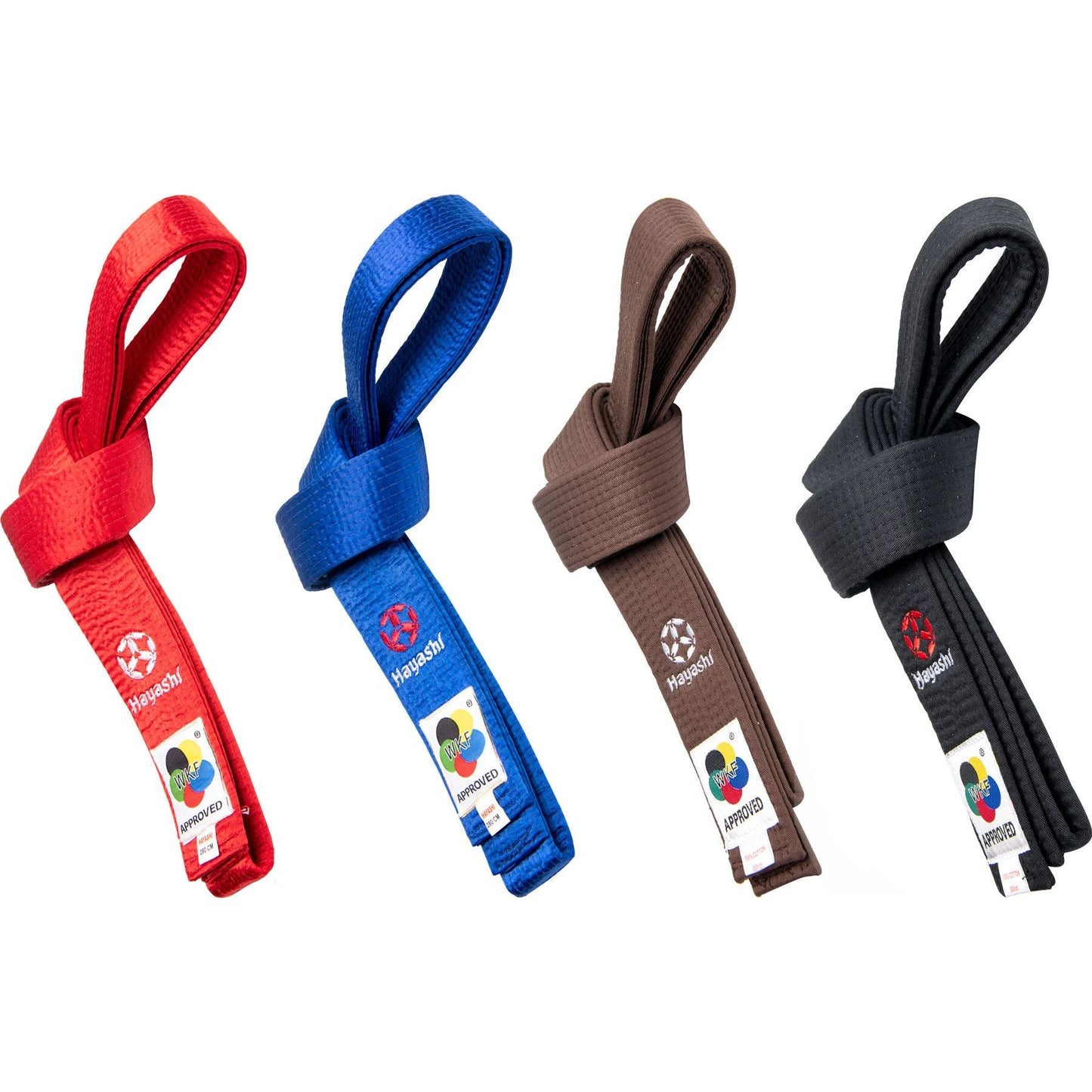 Ceinture de karaté Hayashi WKF - marron - vue détaillée