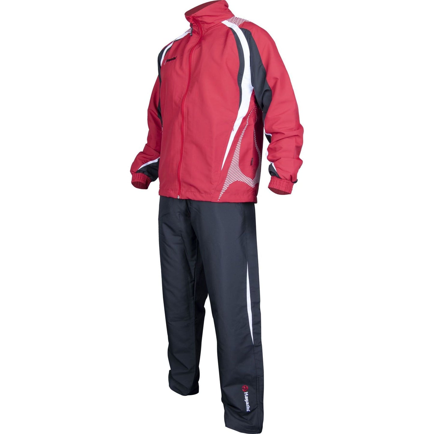 Ensemble de sport Hayashi - noir et rouge - vue latérale