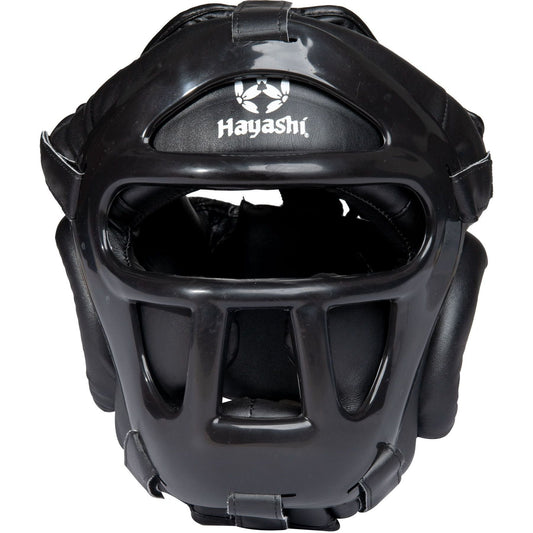 Casque de Jiu-Jitsu Hayashi avec grille - noir - vue latérale détaillée