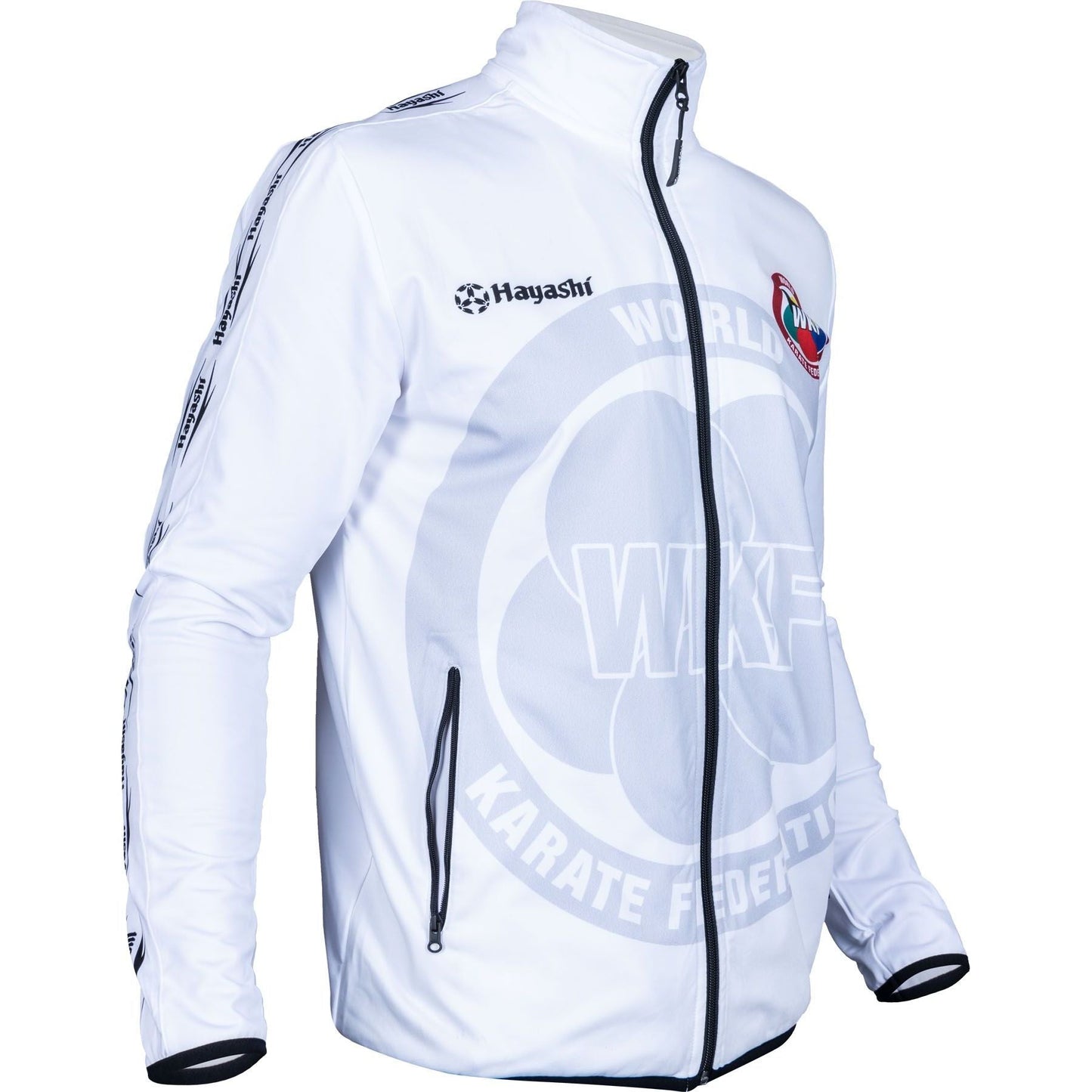 Veste d'Entraînement WKF Zeal Hayashi - blanche - vue latérale