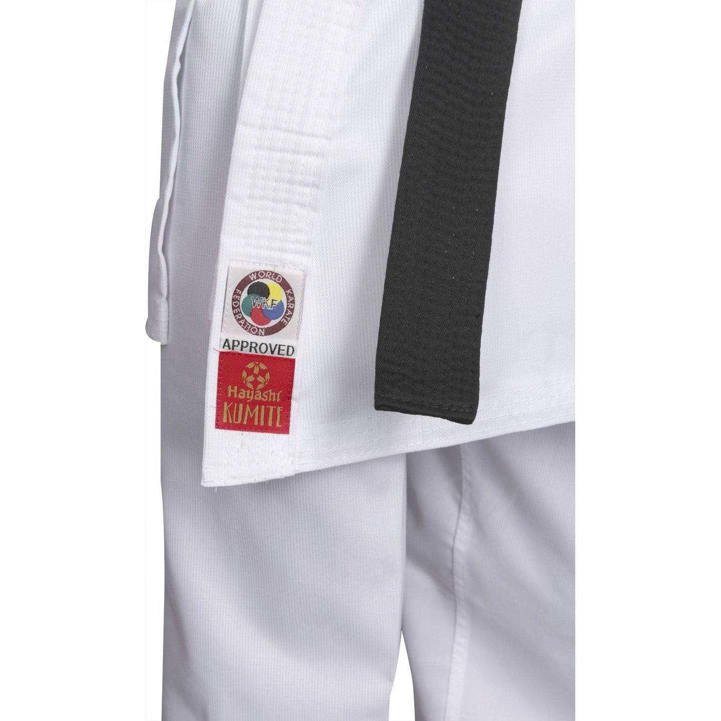 Kimono de karaté Hayashi - Kumite - vue détaillée du kimono blanc