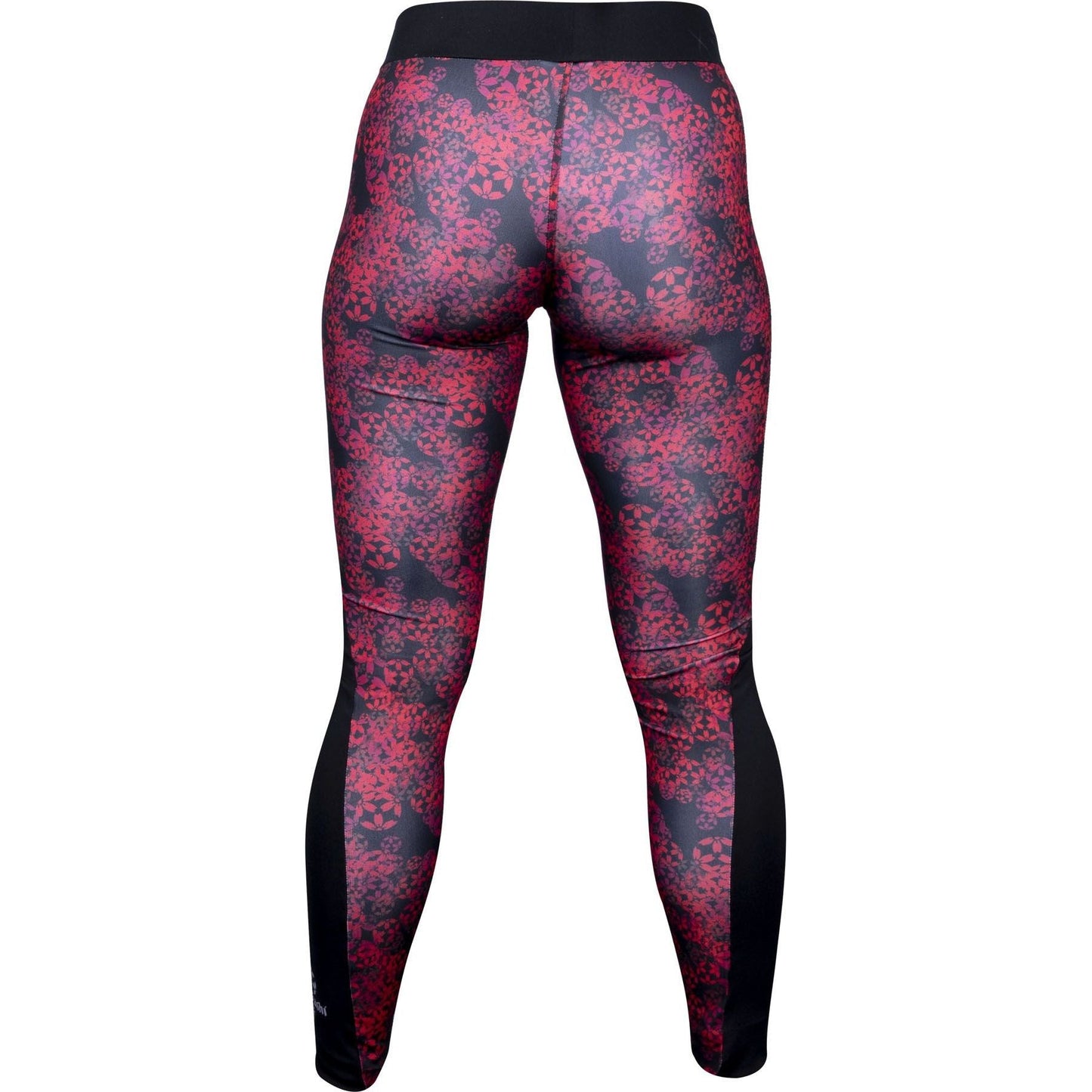 Leggings sportifs Hayashi Flowers - noir et rouge - vue arrière