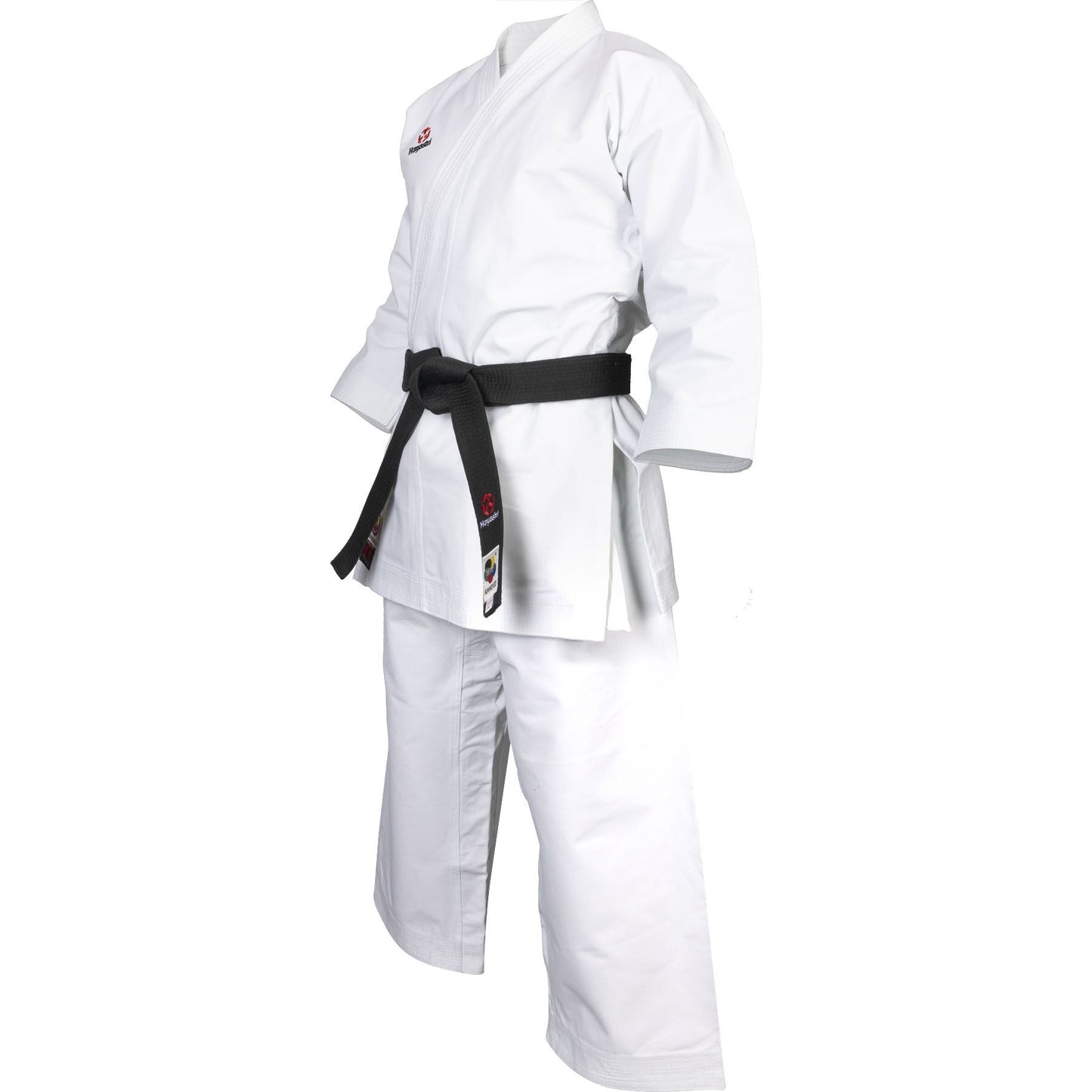 Kimono de karaté Hayashi Katamori - blanc et rouge - vue latérale du produit