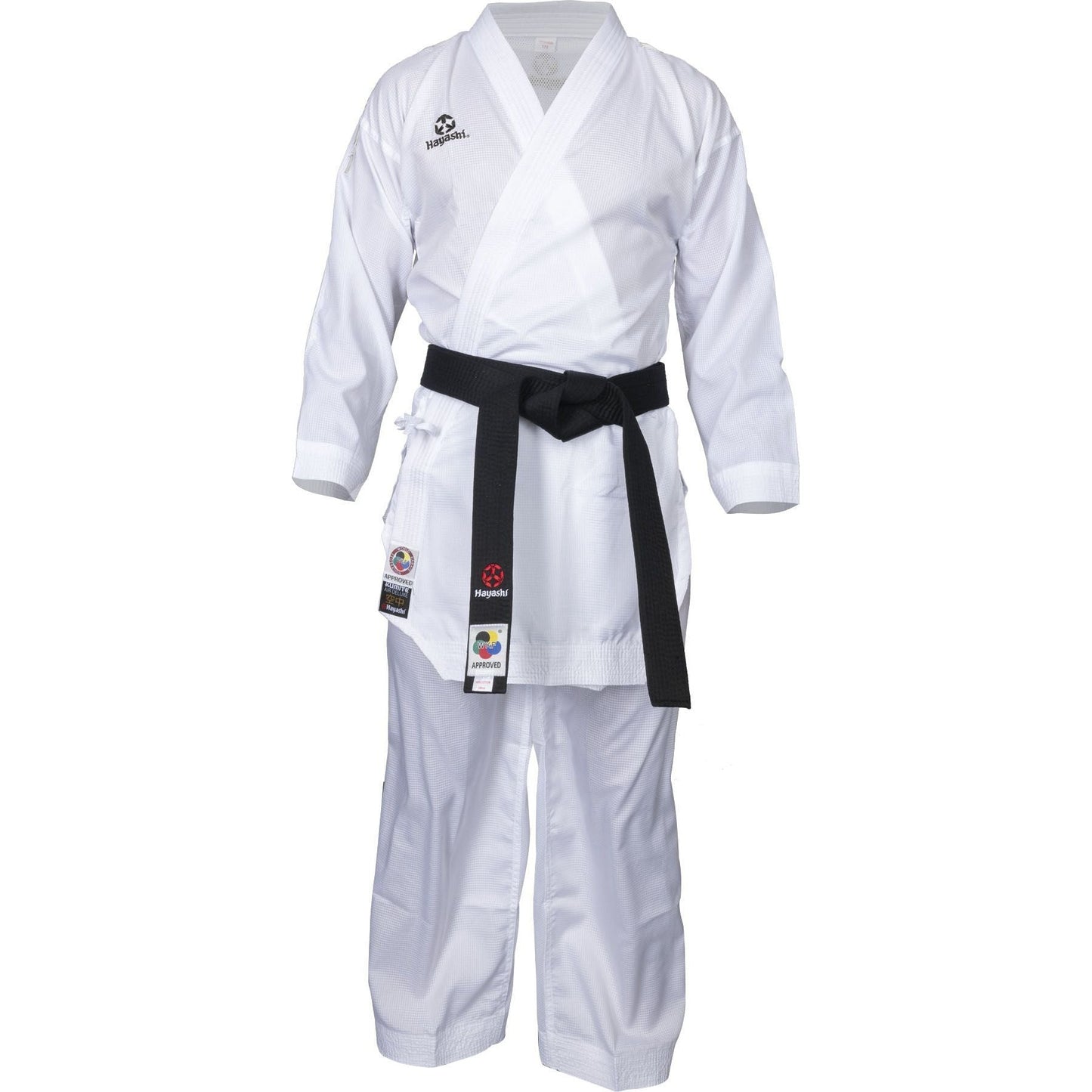 Kimono de karaté Hayashi Air Deluxe - blanc et rouge - vue détaillée du design