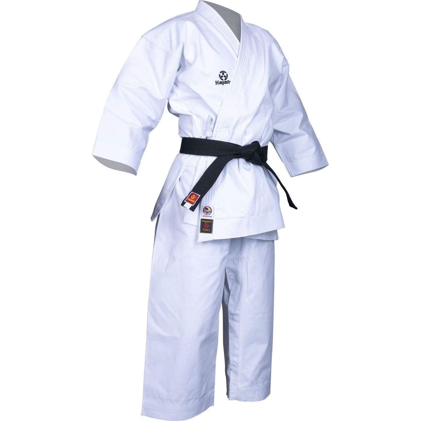 Kimono de karaté Hayashi Tenno - blanc - vue détaillée du motif et de la texture
