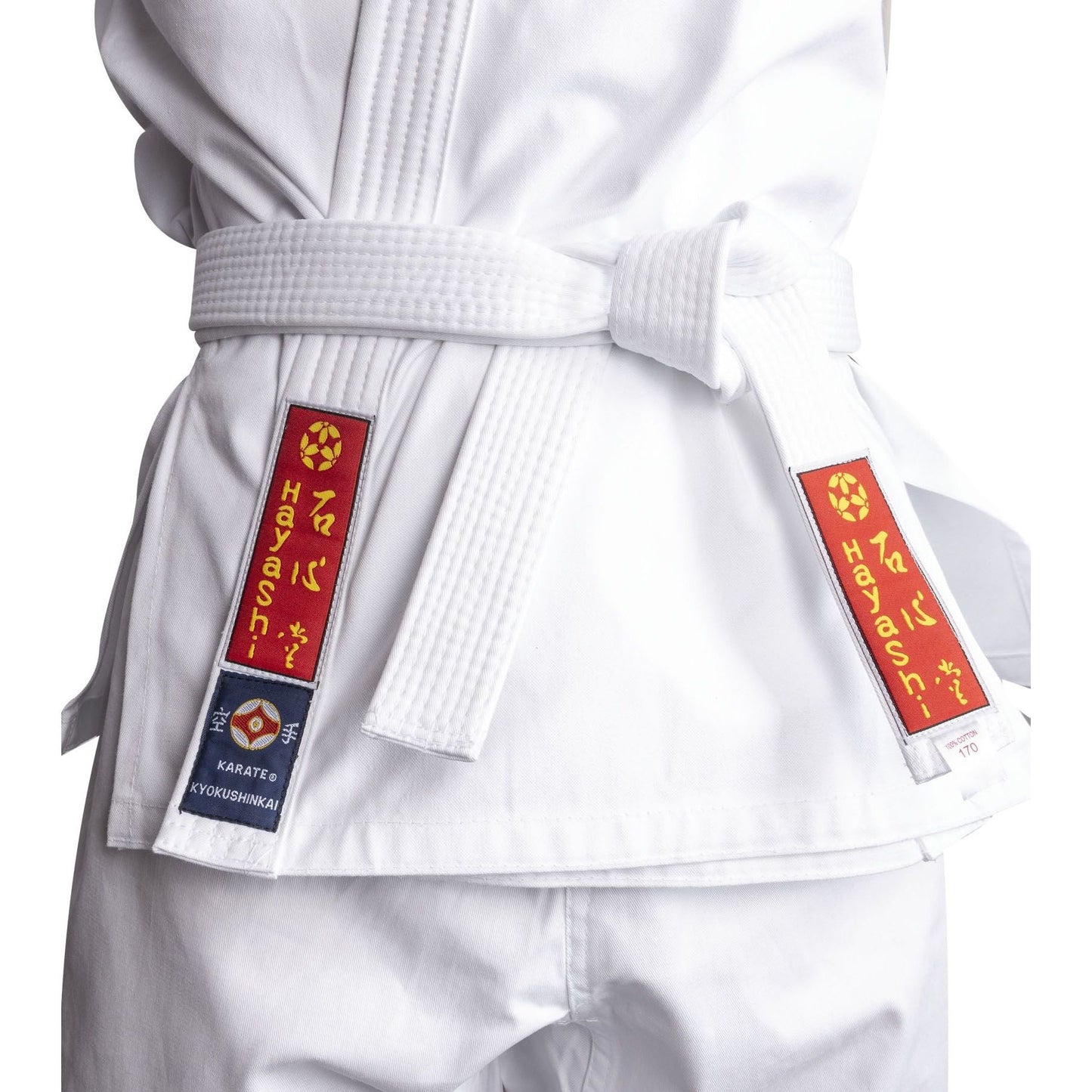 Kimono Karaté Hayashi Kyokushinkai - blanc - vue détaillée du col