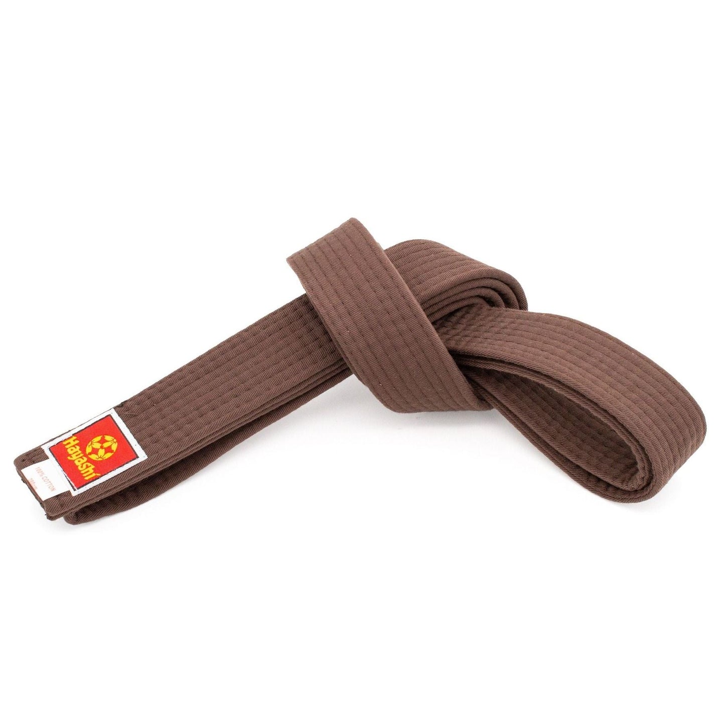 Ceinture de karaté Hayashi - rouge - vue détaillée de la ceinture