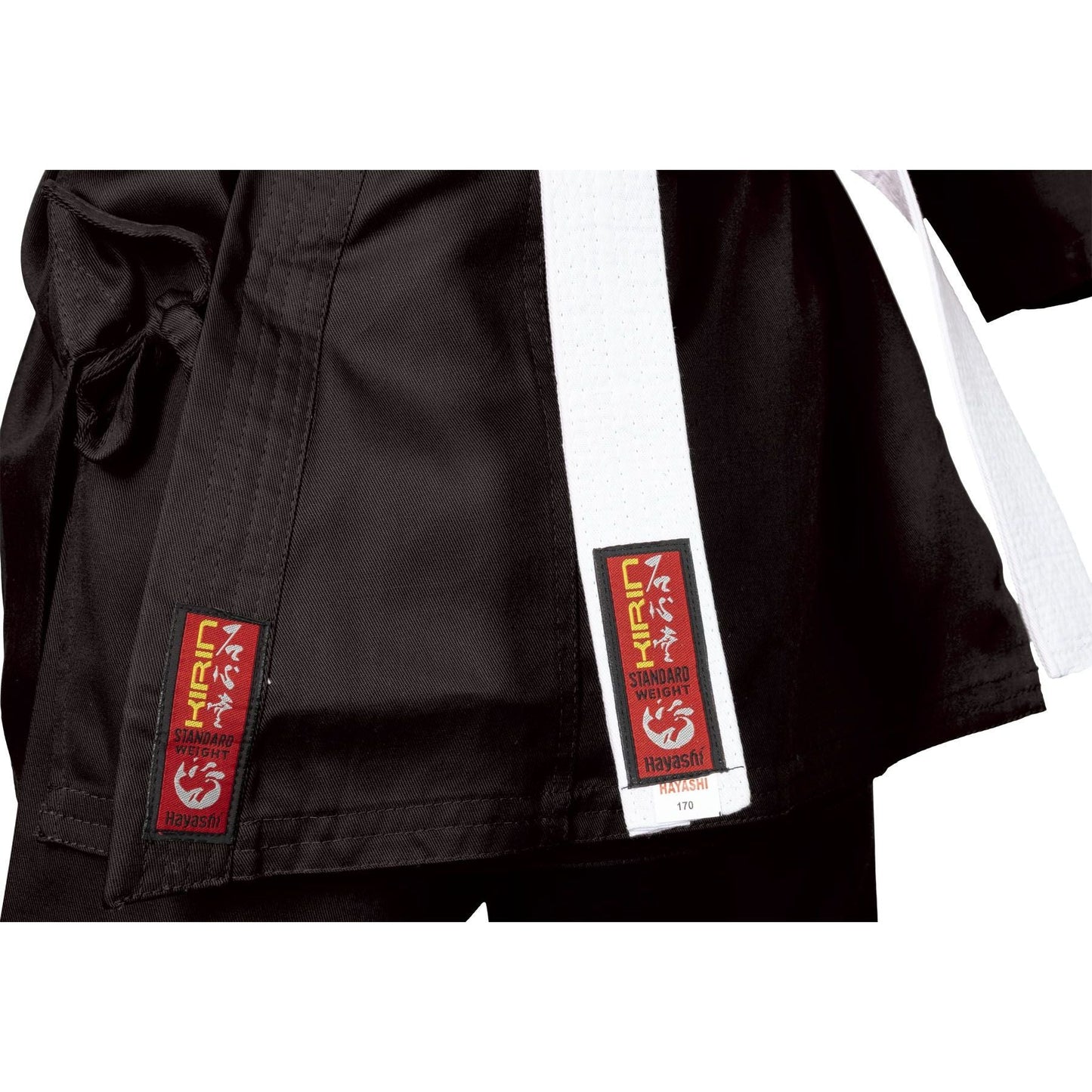Kimono de karaté Hayashi Kirin - noir - vue détaillée du design élégant
