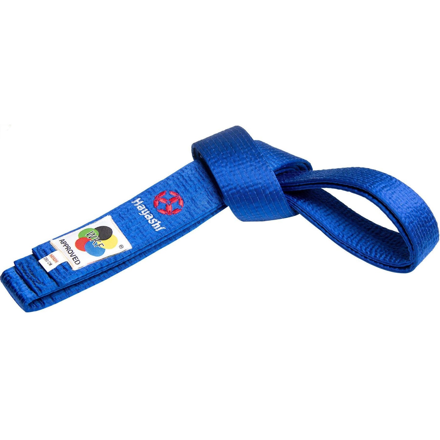 Ceinture de karaté Hayashi WKF - vue détaillée de l'étiquette WKF