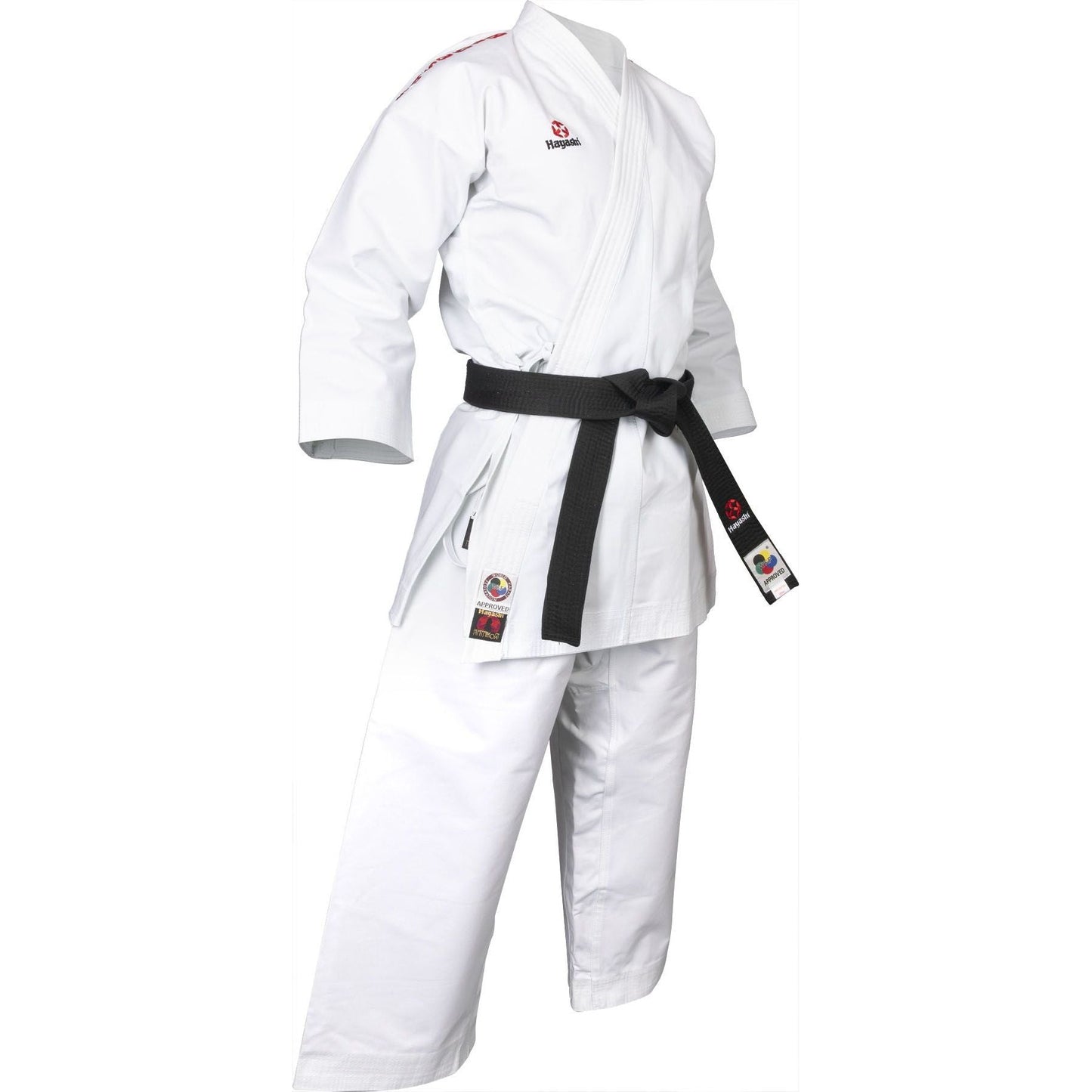 Kimono de karaté Hayashi Katamori - blanc et bleu - vue détaillée du gi